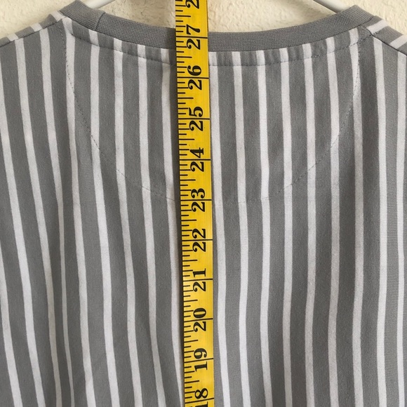 Denim and Flower by Ricky Singh Men’s Large Gray Stripped Short Sleeve Shirt‎ - Picture 13 of 13